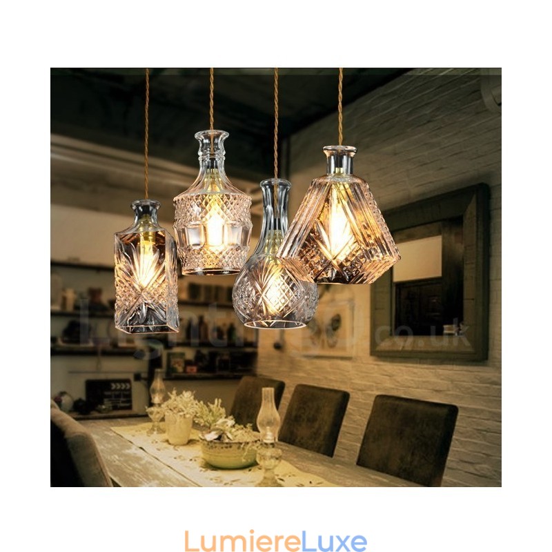 Suspension en verre style café rustique Lodge à 1 lumière