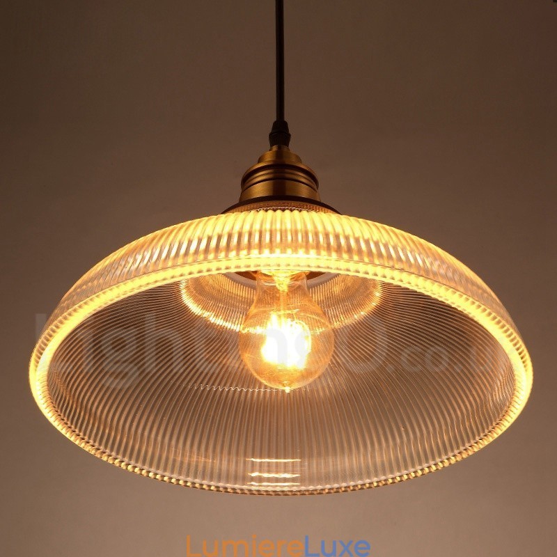 Suspension vintage en verre à 1 lumière
