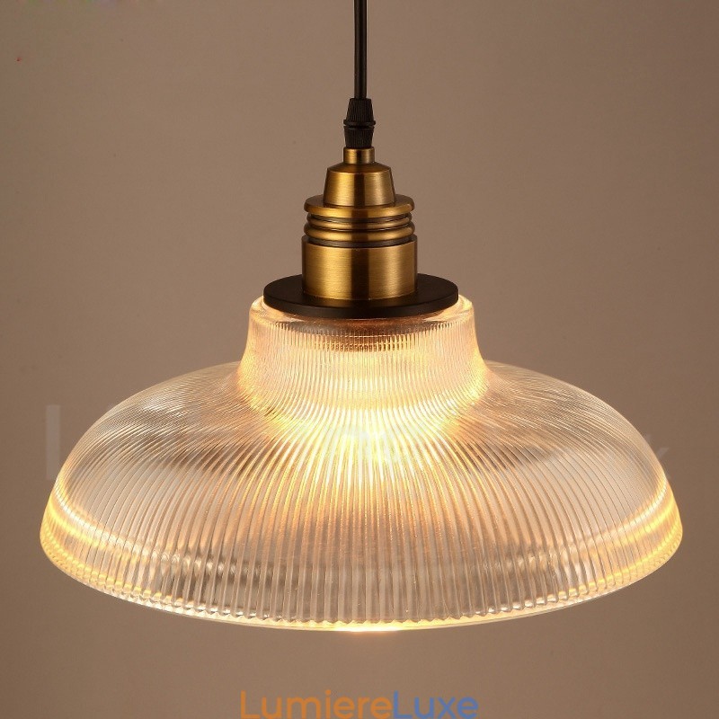 Suspension vintage en verre à 1 lumière