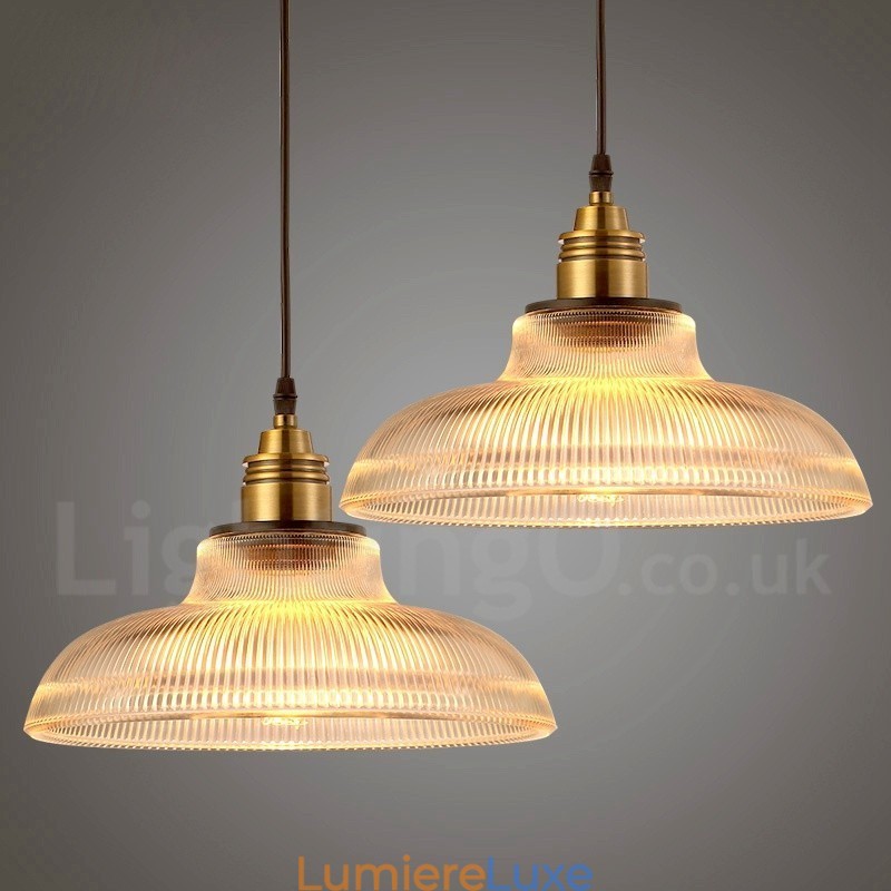 Suspension vintage en verre à 1 lumière