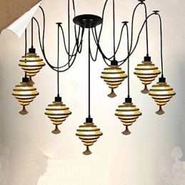 Le lustre rétro en nid d'abeille du pays nordique Lustre lampe Les servantes célestes dispersent les fleurs.