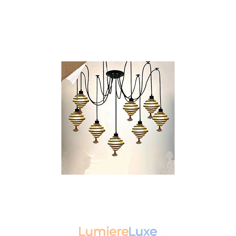 Le lustre rétro en nid d'abeille du pays nordique Lustre lampe Les servantes célestes dispersent les fleurs.