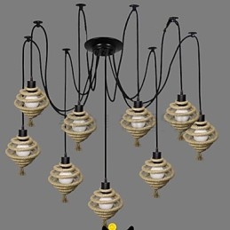Le lustre rétro en nid d'abeille du pays nordique Lustre lampe Les servantes célestes dispersent les fleurs.