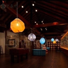 Suspension rustique Lodge à 1 lumière avec abat-jour en verre
