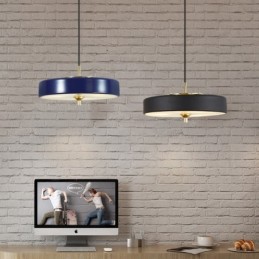 Suspension de luxe contemporaine moderne à 1 lumière avec abat-jour en verre