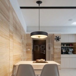 Suspension de luxe contemporaine moderne à 1 lumière avec abat-jour en verre