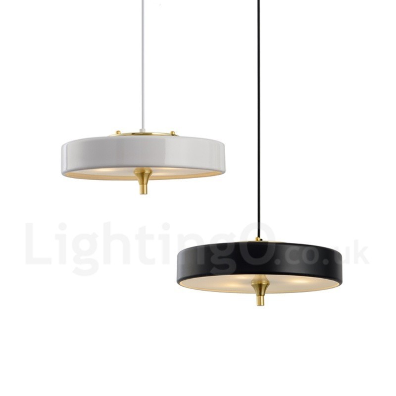 Suspension de luxe contemporaine moderne à 1 lumière avec abat-jour en verre