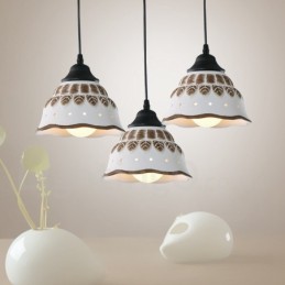 Suspension contemporaine moderne à 1 lumière avec abat-jour en céramique