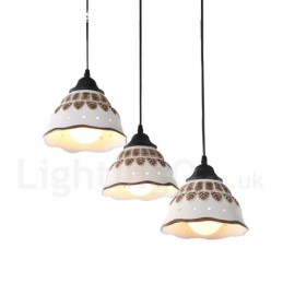 Suspension contemporaine moderne à 1 lumière avec abat-jour en céramique