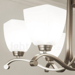 Lustre contemporain moderne à 6 lumières avec abat-jour en verre
