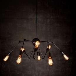 Lustre créatif à 8 lumières en nickel brossé