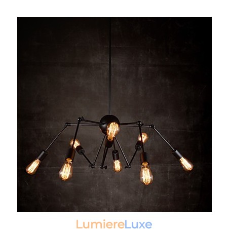Lustre créatif à 8 lumières en nickel brossé Lustre créatif à 8 lumières en nickel brossé