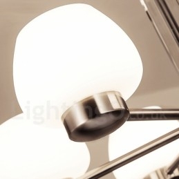 Lustre contemporain moderne à 8 lumières avec abat-jour en verre