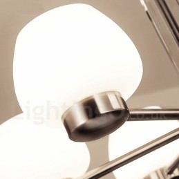 Lustre contemporain moderne à 6 lumières avec abat-jour en verre
