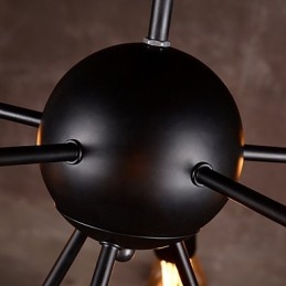 Lustre créatif à 8 lumières en nickel brossé