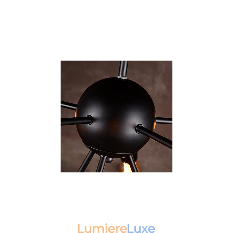 Lustre créatif à 8 lumières en nickel brossé