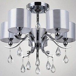 Lustre moderne en cristal K9 à 6 lumières