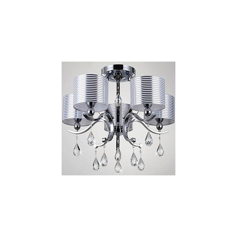 Lustre moderne en cristal K9 à 6 lumières