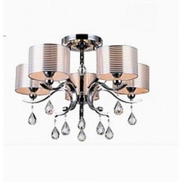 Lustre moderne en cristal K9 à 6 lumières