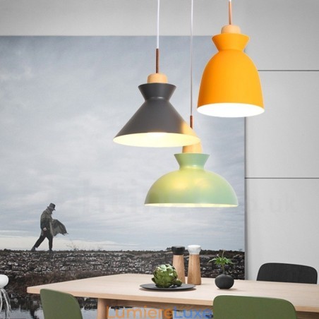 Suspension contemporaine moderne en acier à 1 lumière avec abat-jour en alliage d'aluminium Suspension contemporaine moderne en acier à 1 lumière avec abat-jour en alliage d'aluminium