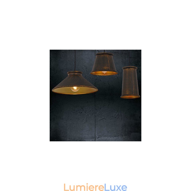 Lustre mini style moderne contemporain en métal à 3 lumières