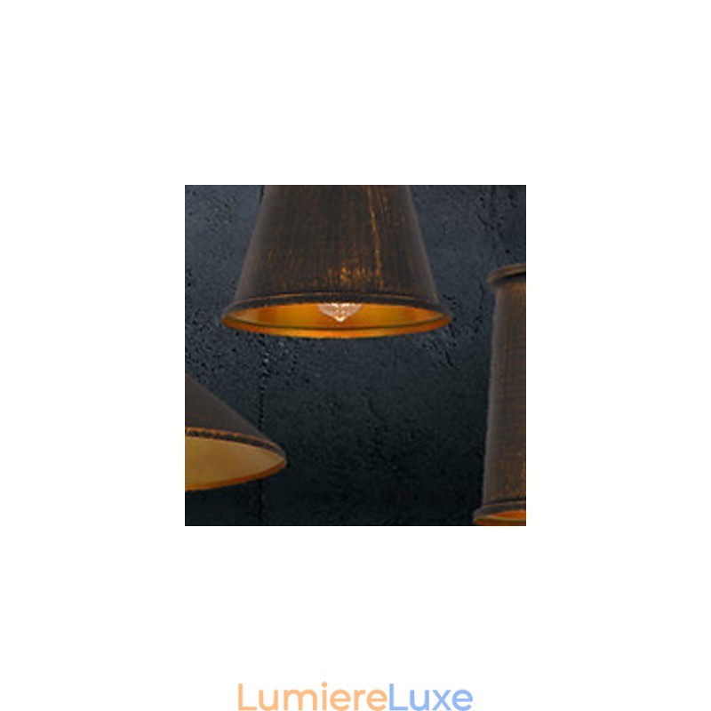 Lustre mini style moderne contemporain en métal à 3 lumières