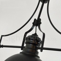 Suspension rétro rustique en acier à 3 lumières avec abat-jour en acier