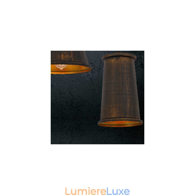 Lustre mini style moderne contemporain en métal à 3 lumières