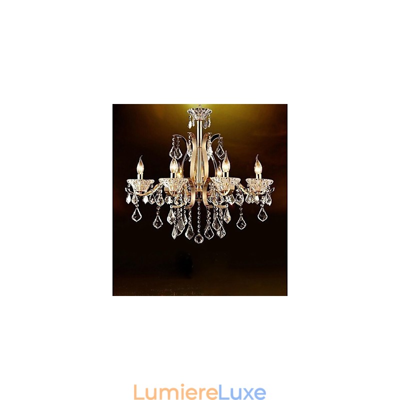 Lustre en cristal de fer forgé doré de haute qualité à 8 lumières