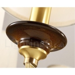 Lustre suspendu de luxe rustique rétro à 3 lumières en laiton avec abat-jour en verre