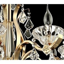 Lustre en cristal de fer forgé doré de haute qualité à 8 lumières