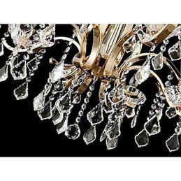 Lustre en cristal de fer forgé doré de haute qualité à 8 lumières
