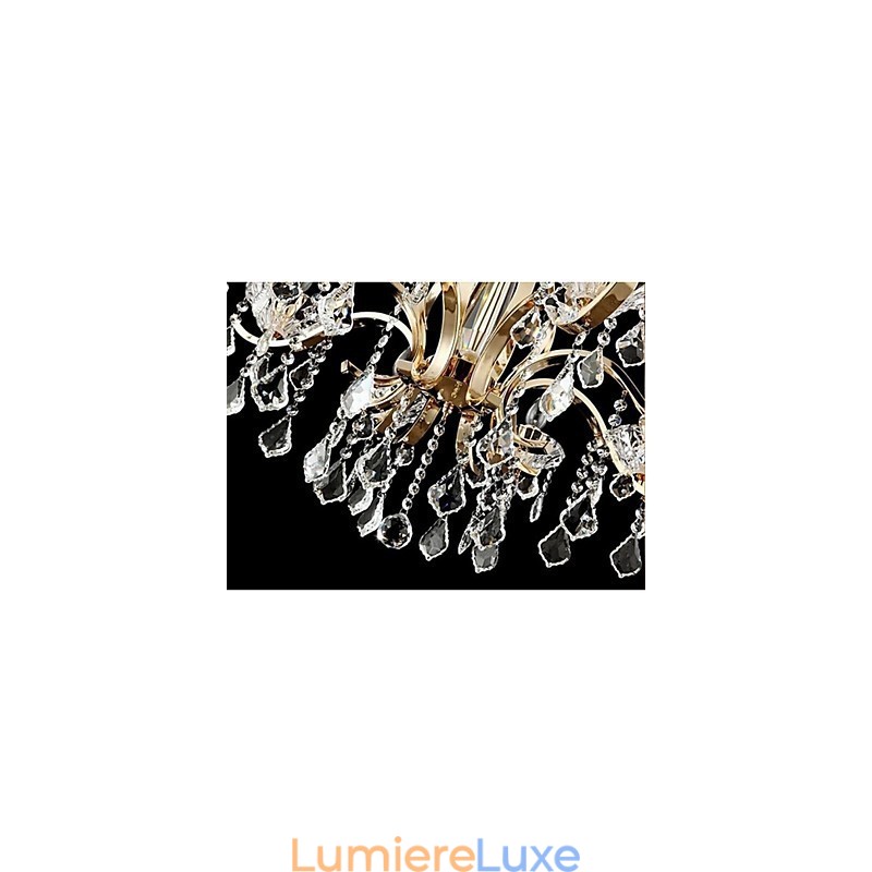 Lustre en cristal de fer forgé doré de haute qualité à 8 lumières