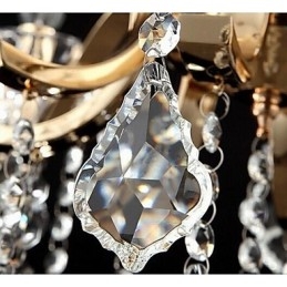Lustre en cristal de fer forgé doré de haute qualité à 8 lumières