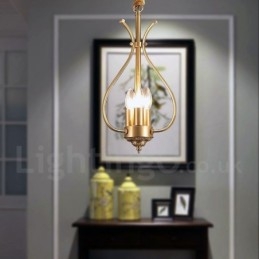 Lustre suspendu de luxe en laiton rustique rétro à 4 lumières