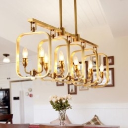 Lustre suspendu de luxe en laiton rustique rétro