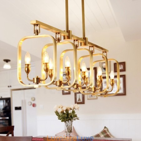 Lustre suspendu de luxe en laiton rustique rétro Lustre suspendu de luxe en laiton rustique rétro