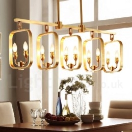 Lustre suspendu de luxe en laiton rustique rétro