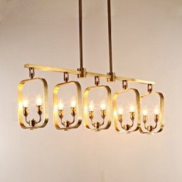 Lustre suspendu de luxe en laiton rustique rétro