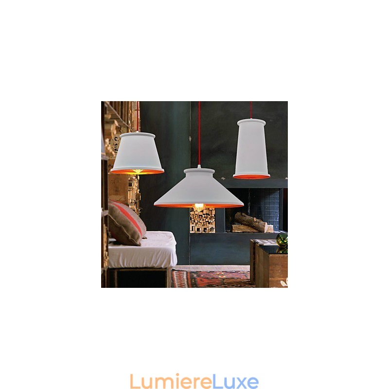 Lustre mini style moderne contemporain en métal à 3 lumières