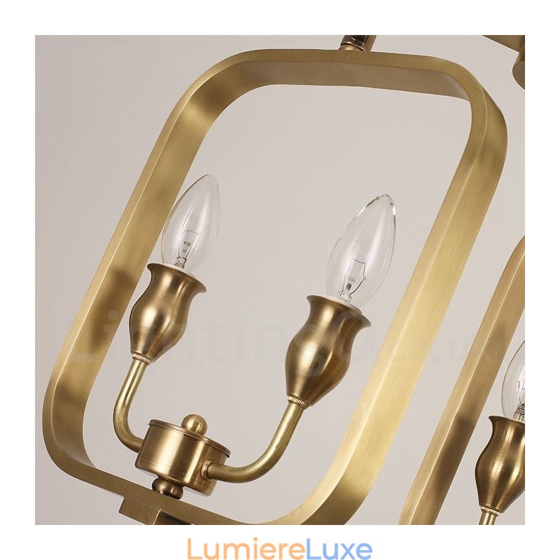 Lustre suspendu de luxe en laiton rustique rétro