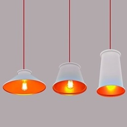 Lustre mini style moderne contemporain en métal à 3 lumières