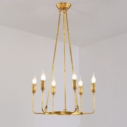 Lustre suspendu de luxe en laiton rustique rétro à 6 ou 8 lumières