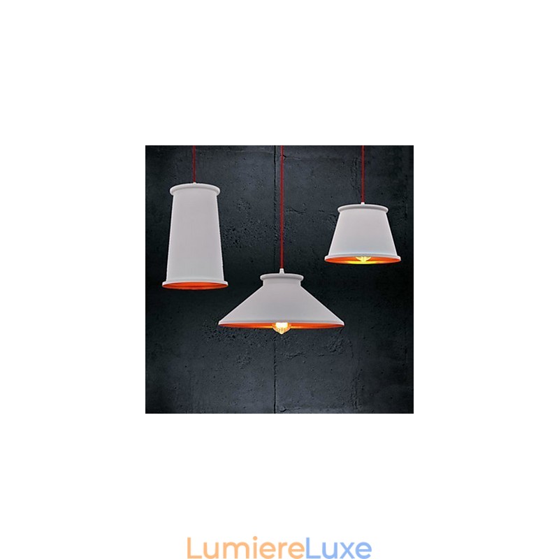Lustre mini style moderne contemporain en métal à 3 lumières