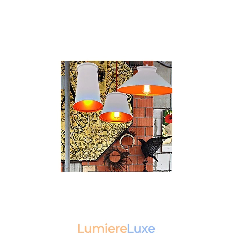 Lustre mini style moderne contemporain en métal à 3 lumières