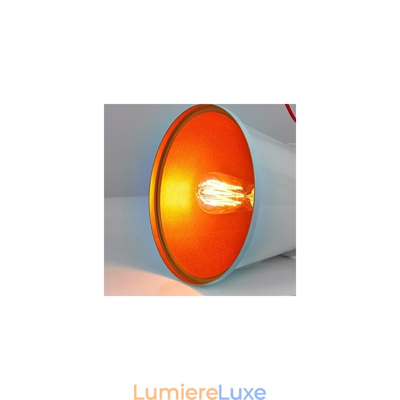 Lustre mini style moderne contemporain en métal à 3 lumières