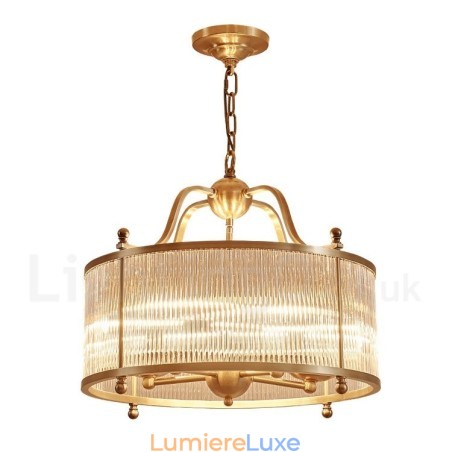 Lustre suspendu de luxe rustique rétro à 5 lumières en laiton avec abat-jour en verre Lustre suspendu de luxe rustique rétro à 5 lumières en laiton avec abat-jour en verre
