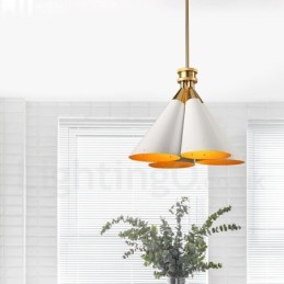 Lustre suspendu de luxe rustique rétro à 4 lumières en alliage d'aluminium avec abat-jour en alliage d'aluminium