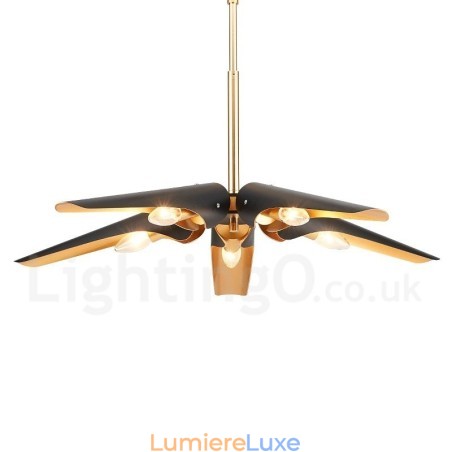 Lustre suspendu de luxe rustique rétro à 5 lumières en alliage d'aluminium avec abat-jour en alliage d'aluminium Lustre suspendu de luxe rustique rétro à 5 lumières en alliage d'aluminium avec abat-jour en alliage d'aluminium