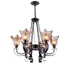 Lustre 6 lumières en verre traditionnel classique vintage